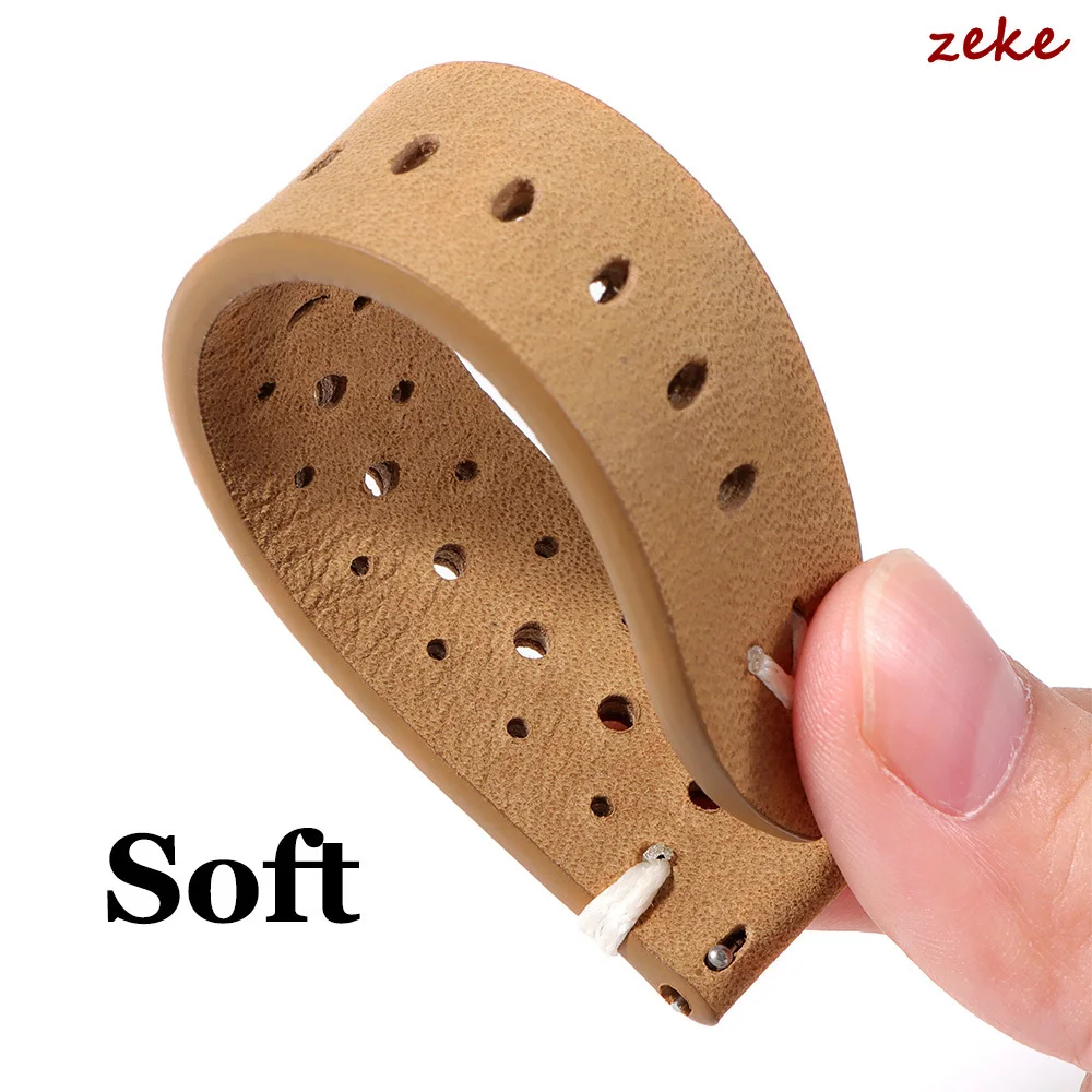 قسط الرجعية النفط الشمع جلد طبيعي حزام الساعات 20 مللي متر 22 مللي متر تنفس خياطة جلد البقر حزام ساعة اليد لأوميغا ل Seiko معصمه #5