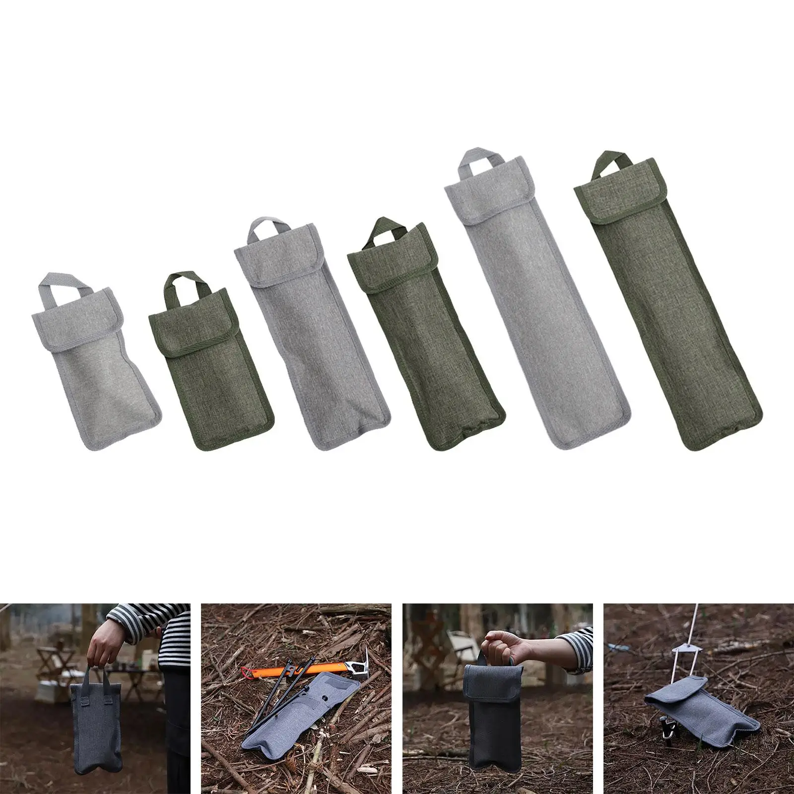 Tent Stakes Bag Organizer Tent Pegs Pouch for Hiking Wind Rope Clothes Lines