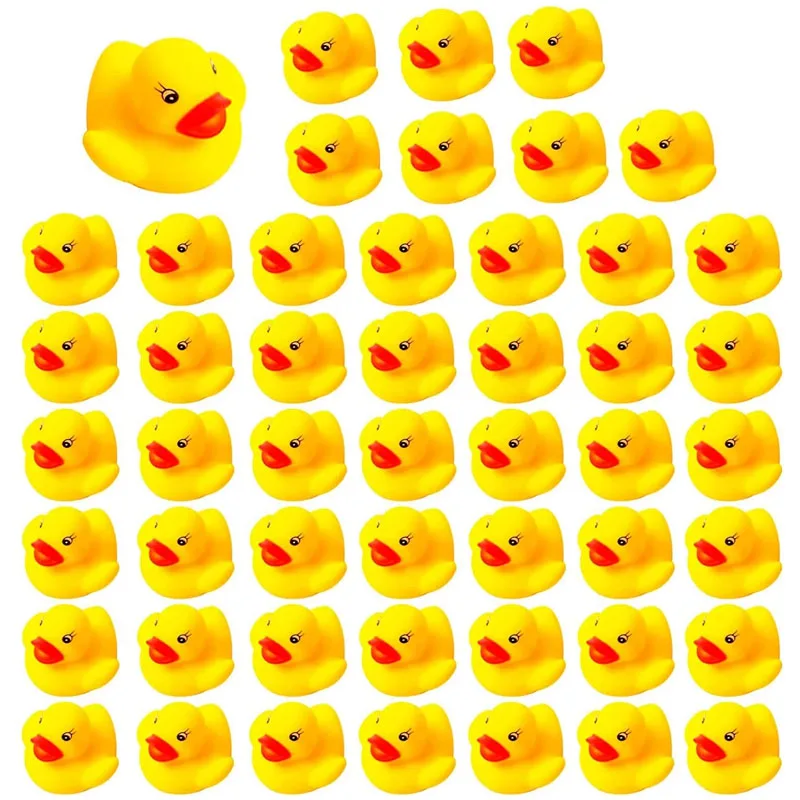 

60-300pcs Squeaky Rubber Duck Duckie Float Bath Toys Baby Shower Water Toys for Swimming Pool Party Toys Gifts Boys Girls