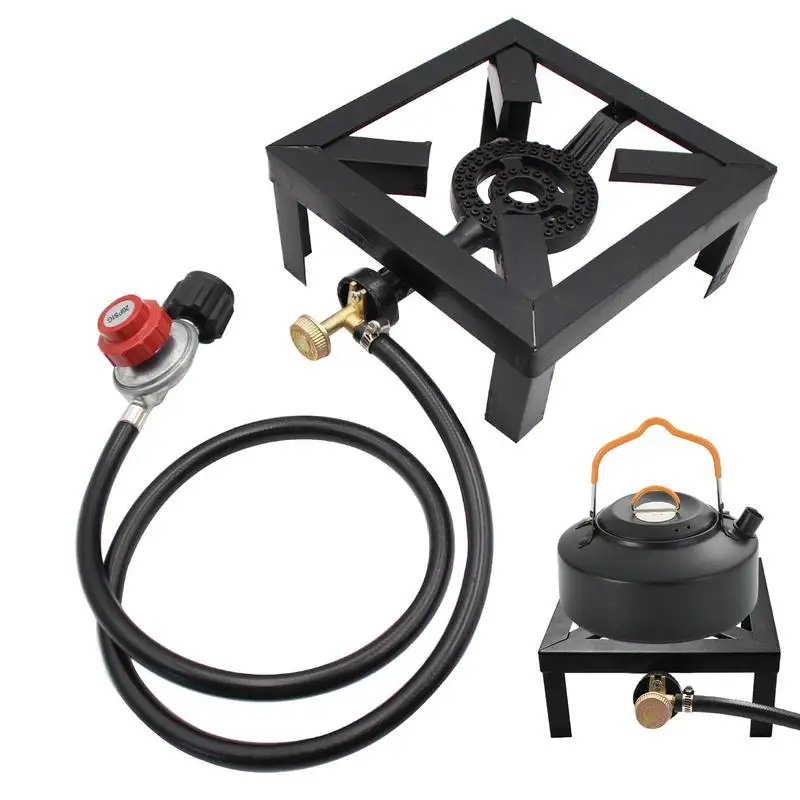 Cast Iron Single Burner Stove Camping Stove To Boil Water Portable Ring Boiling Large Burner Kit For Outdoor Hiking Cooking