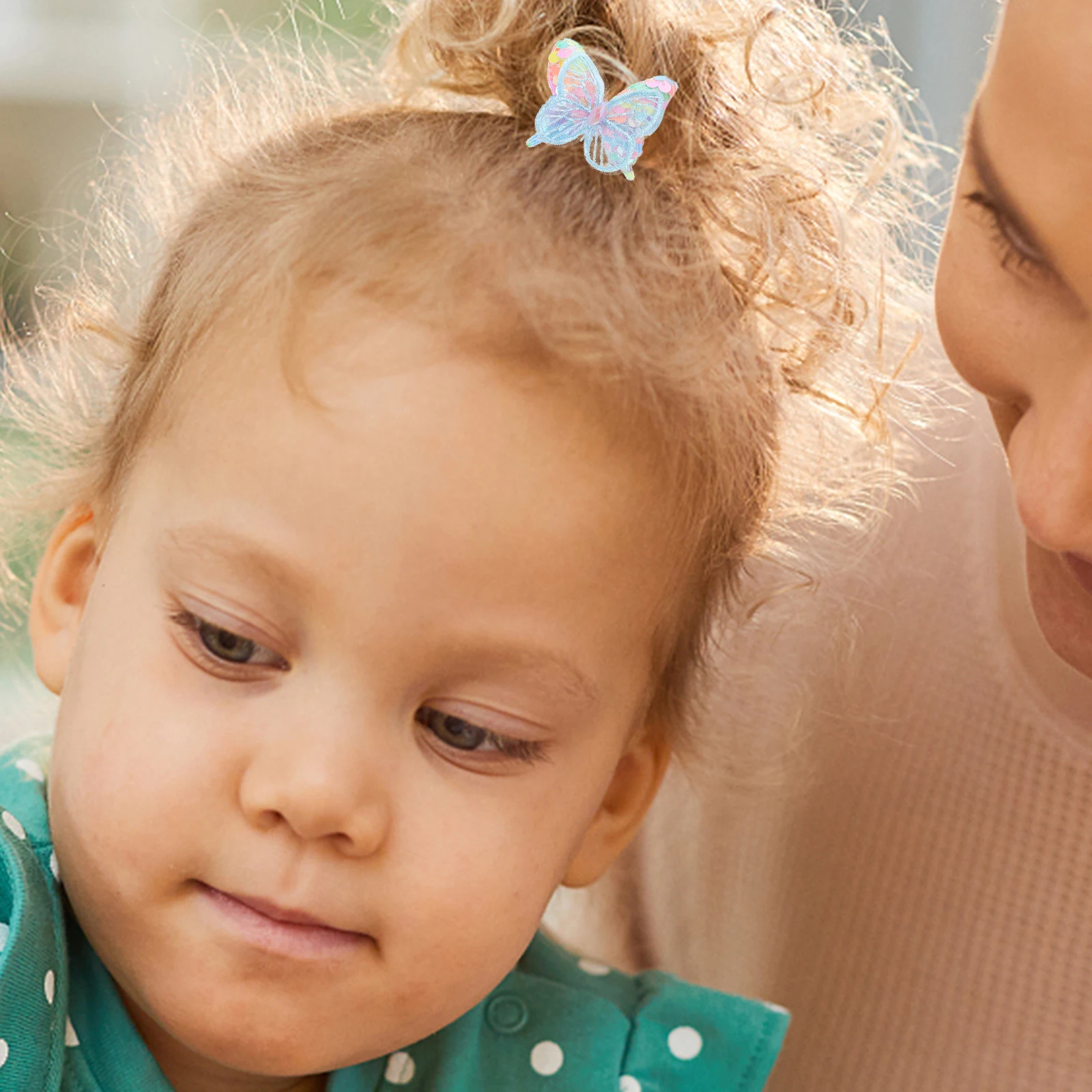 

10pcs Girls Hair Ties Sparkly Sequin Ponytail Holders Toddlers Moderate Elastic Kids Butterfly Hair Accessories Scrunchies