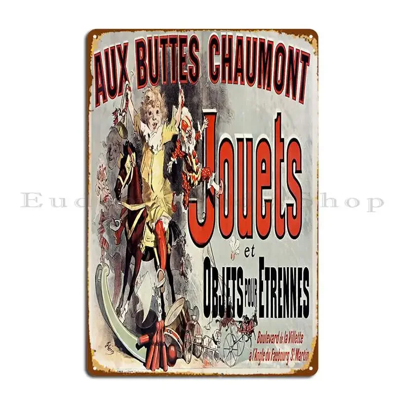 Aux Buttes Chaumont - Placa metálica decorativa para pared de cine, cartel de metal personalizado con efecto oxidado para decoración de cuevas