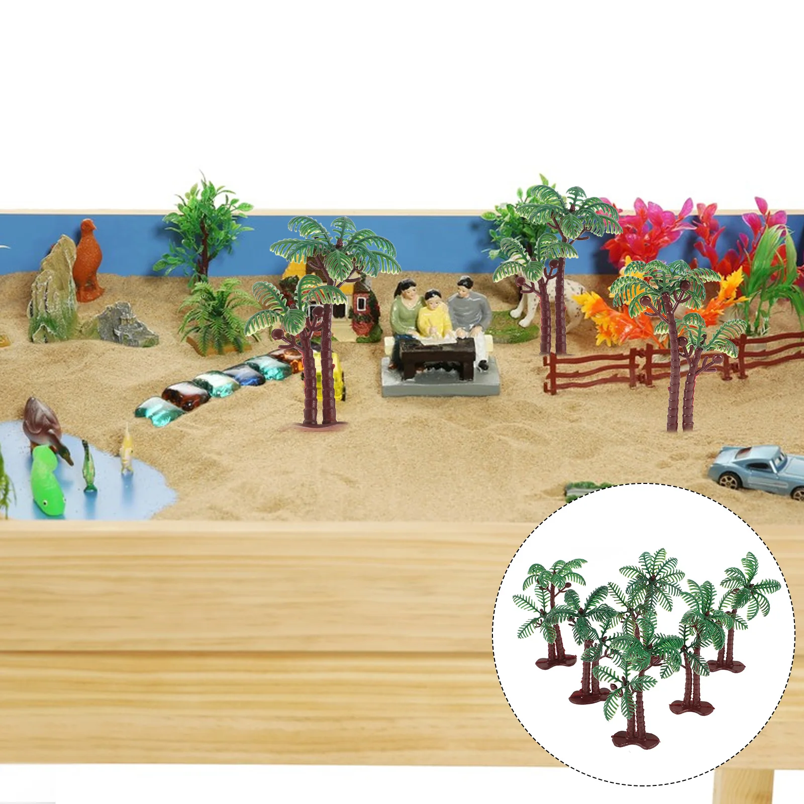 

15pcs Miniature Coconut Fish Tank Decoration Plastic Artificial Palm Tree Aquatic Plants Aquarium Accessories Micro Landscape