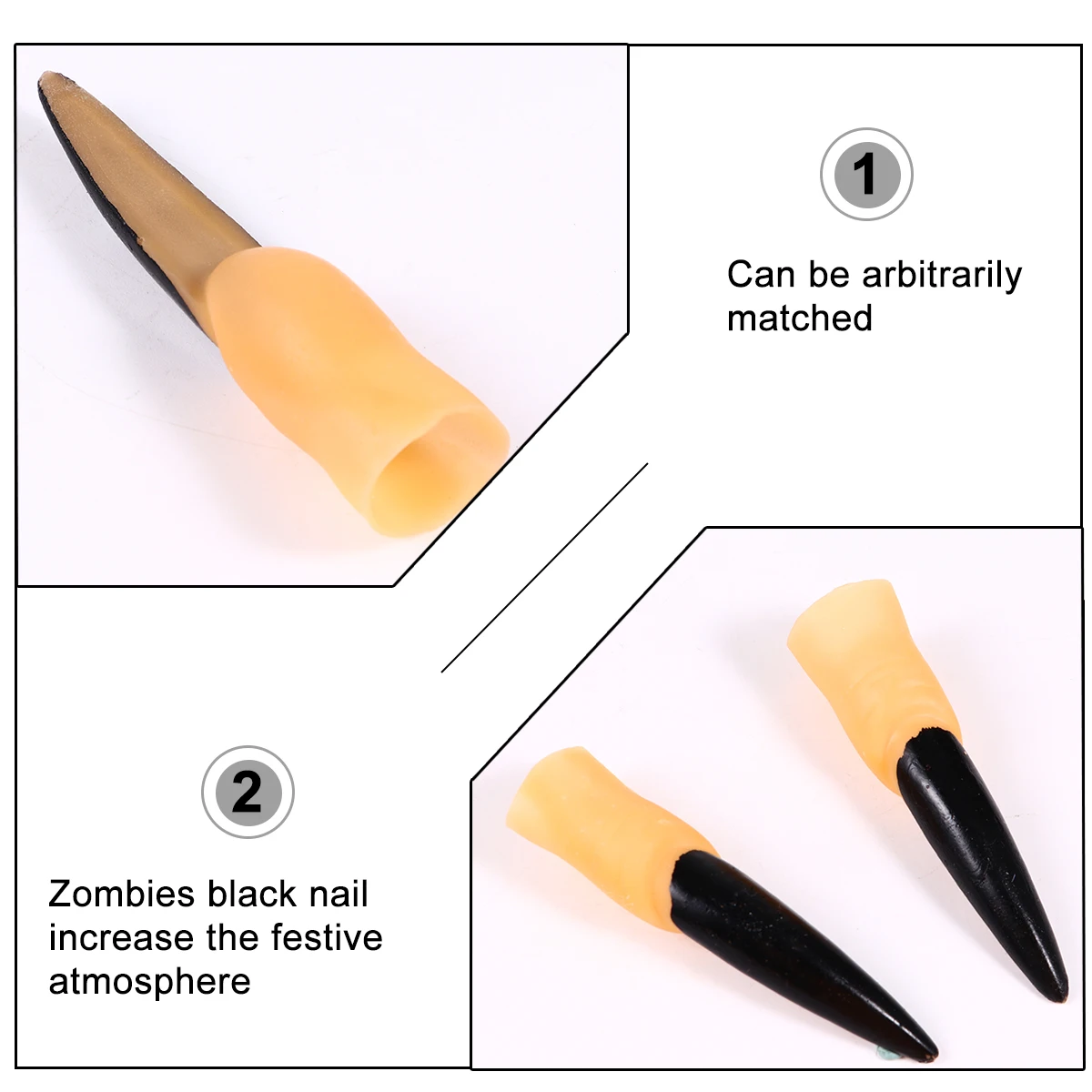

30Pcs Halloween Zombie Fingers Nails Spooky Realistic Fake Fingertips Horror Cosplay Props Perfect for Scary Parties