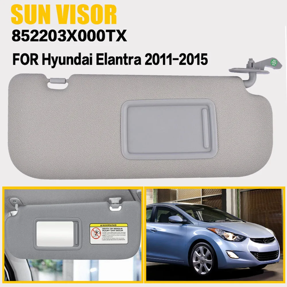 Beige Left Sun Visor For Hyundai Elantra 2011-2015 Driver Side Sunvisor With Makeup Mirror