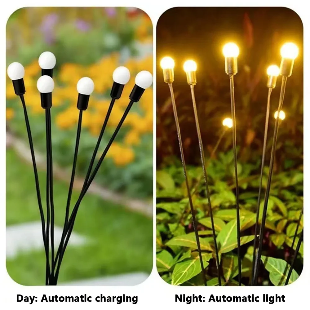 LED Solar Firefly Lights Outdoor Waterproof Solar Lawn Lamps Landscape Lights For Courtyard Garden Swinging Christmas Decoration