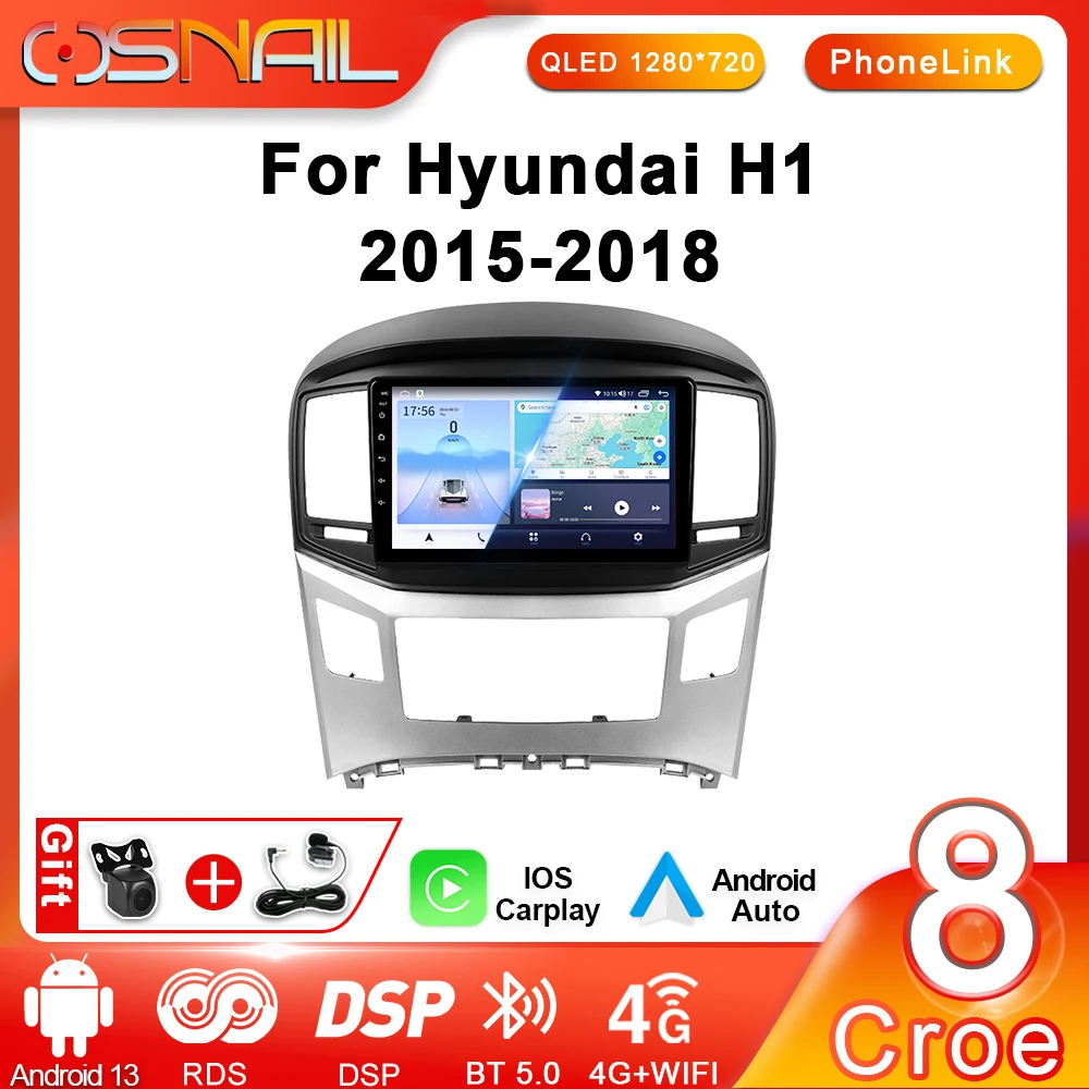 

Touch Screen CarPlay Car Radio For Hyundai H1 Grand Starex i800 TQ 2015 - 2018 Android Auto 4G Multimedia Video Player Navi GPS