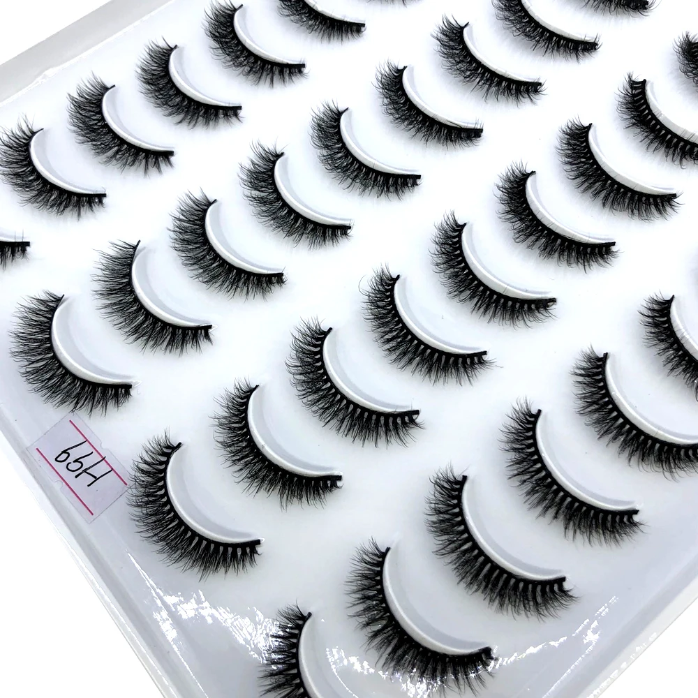20 Pairs 3D Faux Mink Lashes Natural False Eyelashes Dramatic Fluffy Soft Wispy Volume Cross Reusable Eyelash MaKeup Tools