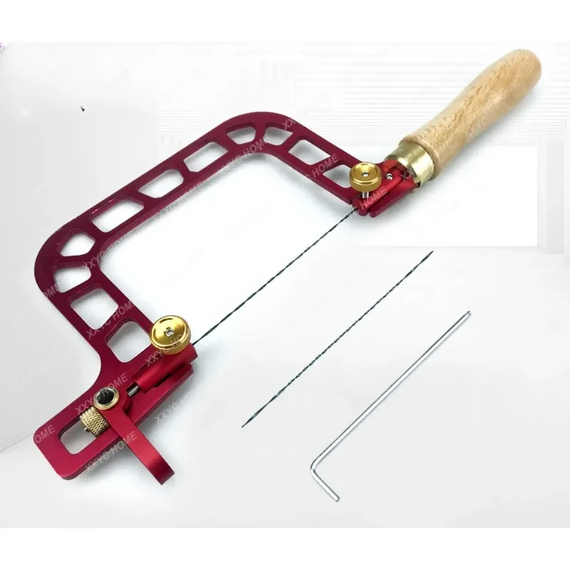 Coping Saw Aluminum Alloy Frame Fret Saw with Diamond Wire Jigsaws for Jade Stone Ceramic Glass Wood Metal Accurate Cutting