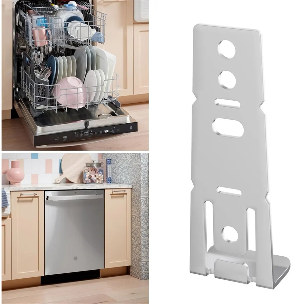 4PCS Dishwasher Countertop Mounting Bracket WD01X21740, Dishwasher Mounting Bracket Metal