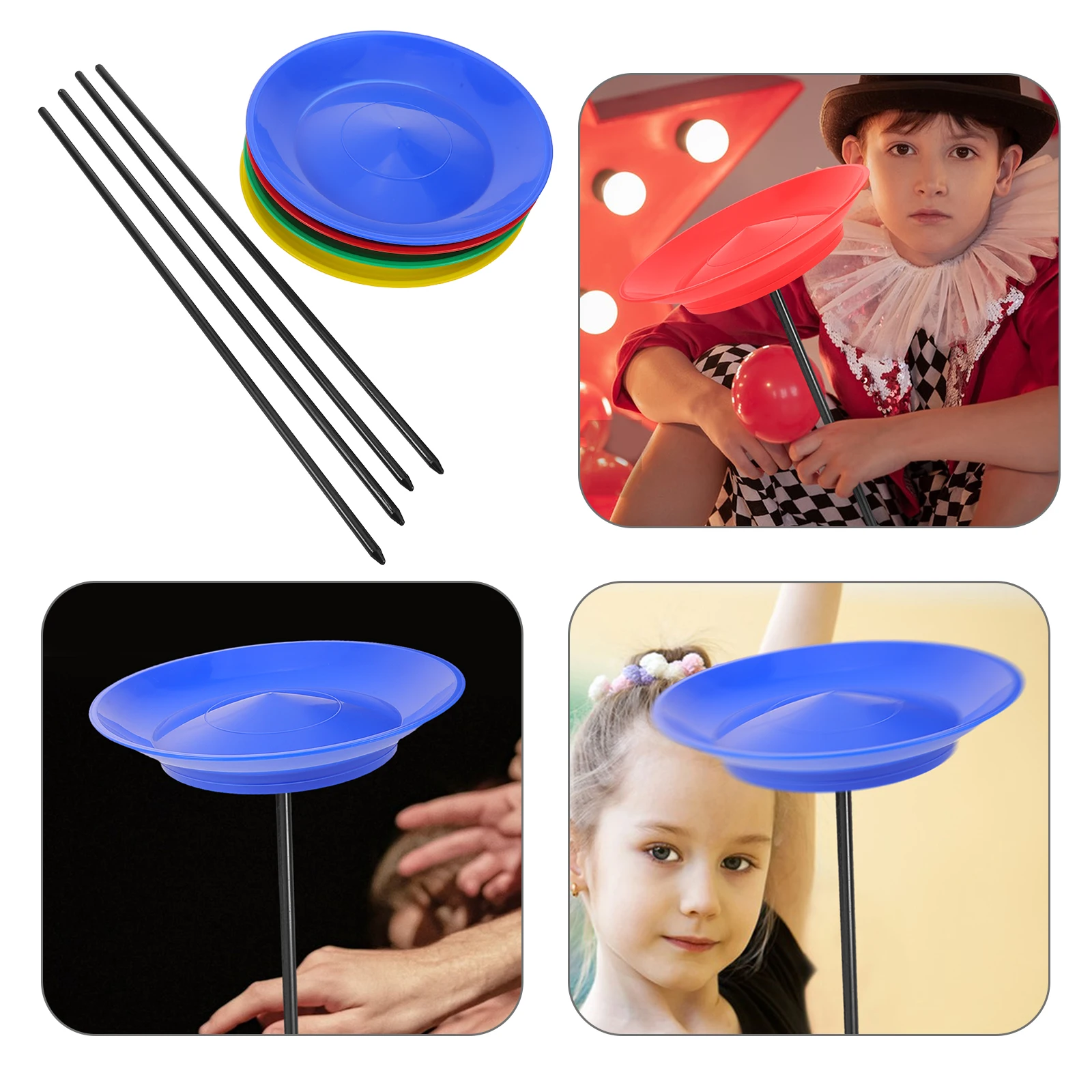 

Colorful Juggling Discs Tools Kit Plastic Performance Plates Circus Props Toddler Spin Child