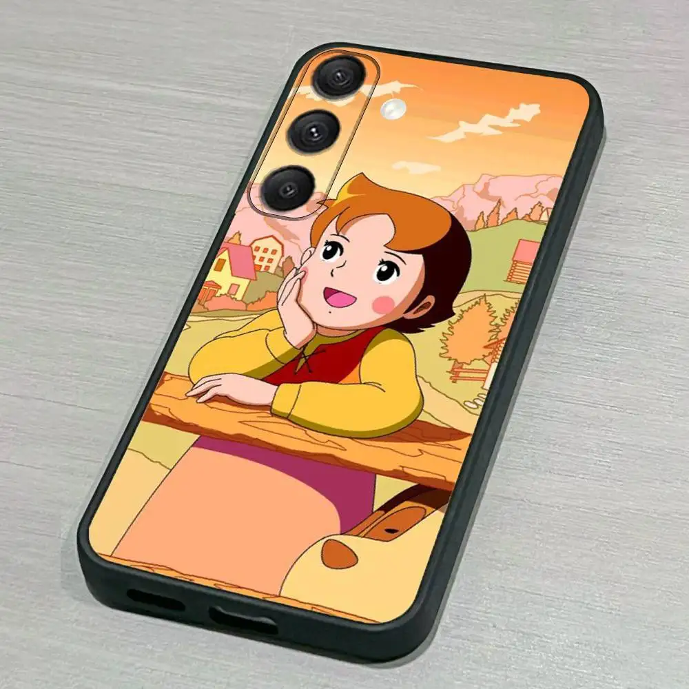 Custodia per telefono Heidi C-Cartoon per Samsung S25,S24,S23,S22,S21,S20,S10,Ultra,Plus,Lite,FE, cover morbida in silicone nero