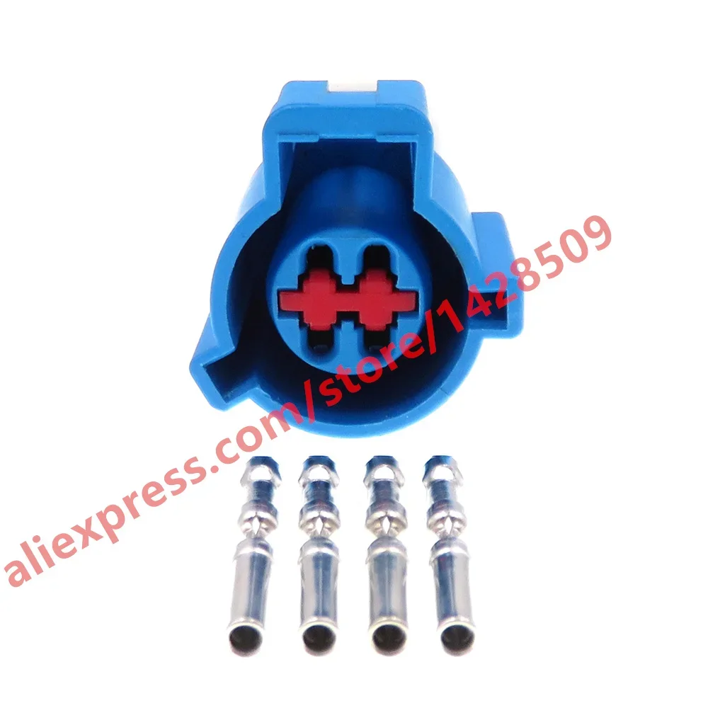 1 Set 4 Pin Blue Waterproof Socket With Terminal Auto Modification Accessories Connector