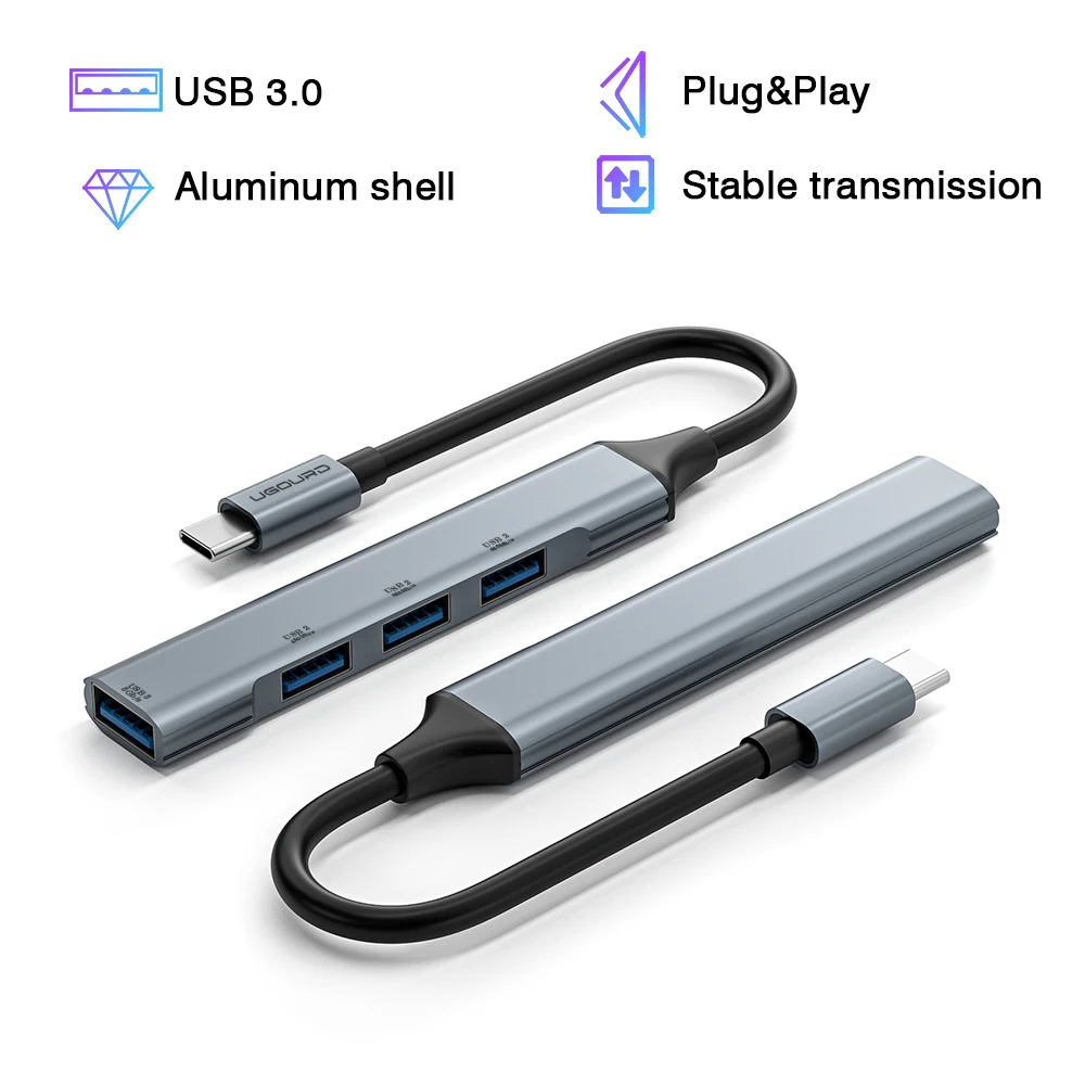 USB Type C HUB USB3.0 to USB A OTG Adapter 5Gbps Multi USB 3.0 2.0 Splitter with 100W PD Charging Dock for Macbook Pro PC Laptop