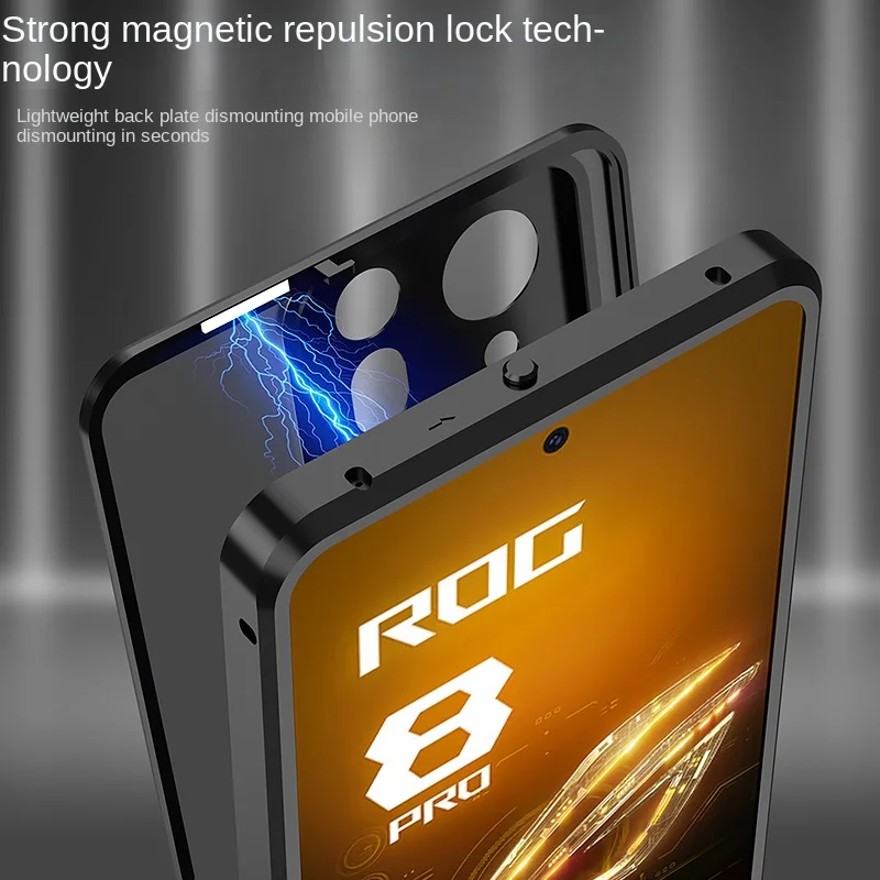 Acrylic+Metal border Detachable Back Cover For Asus ROG Phone 8 Pro 6.78\