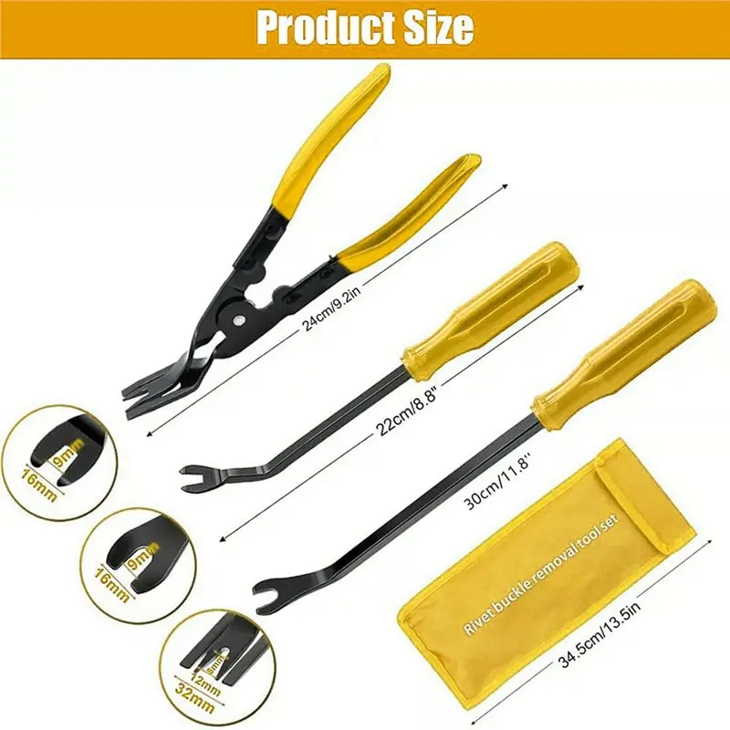 SYW-لوحة القيادة لتنجيد السيارة، مجموعة أدوات إزالة الكسوة التلقائية المتقدمة - مجموعة كماشة بمشبك لوحة مكونة من 3 قطع بالإضافة إلى حقيبة التخزين #6