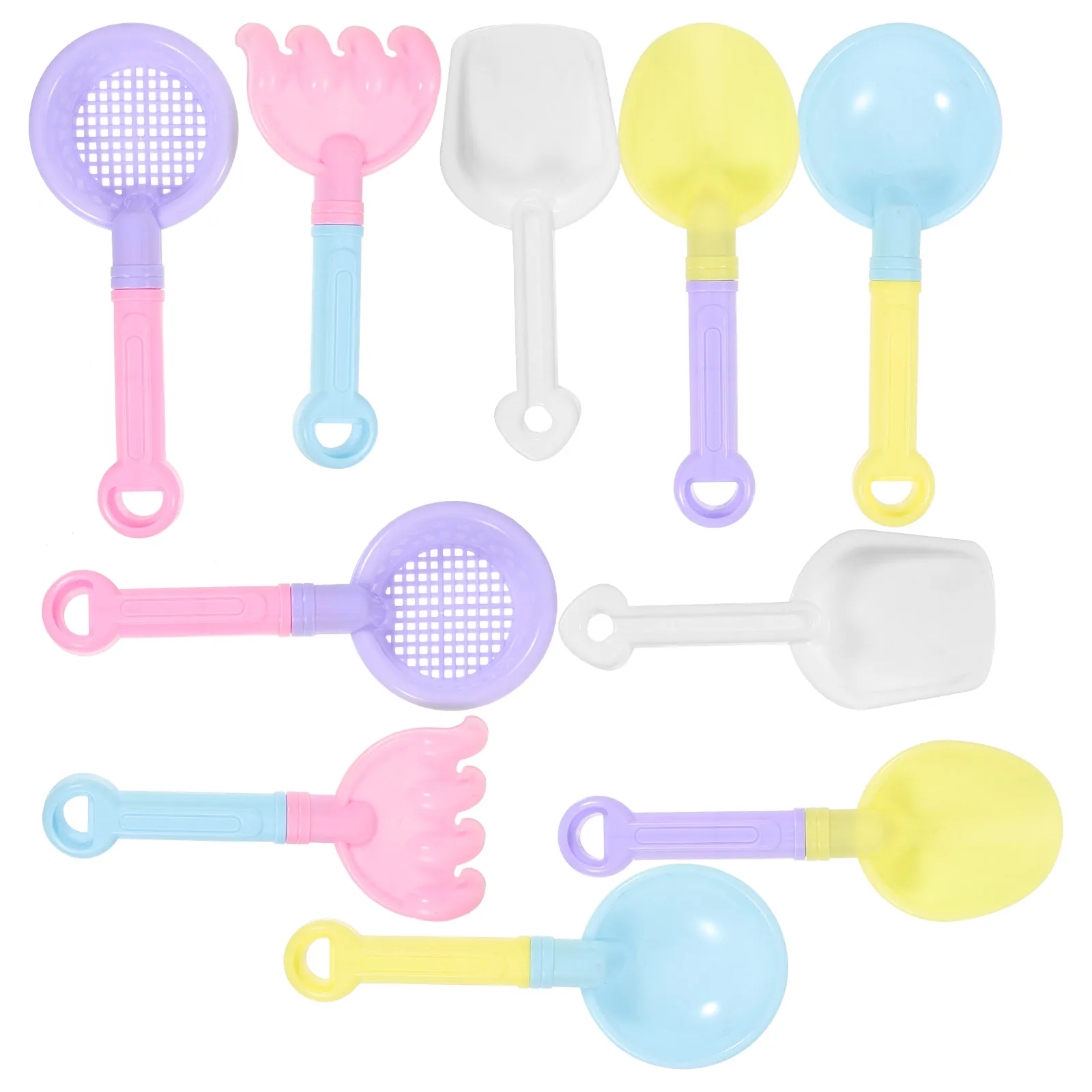 

10 шт. детские игрушки-лопаты для песка, легкие пластиковые пляжные лопаты, детские портативные инструменты для копания, белый, 19 см, безопасная гладкая ручка