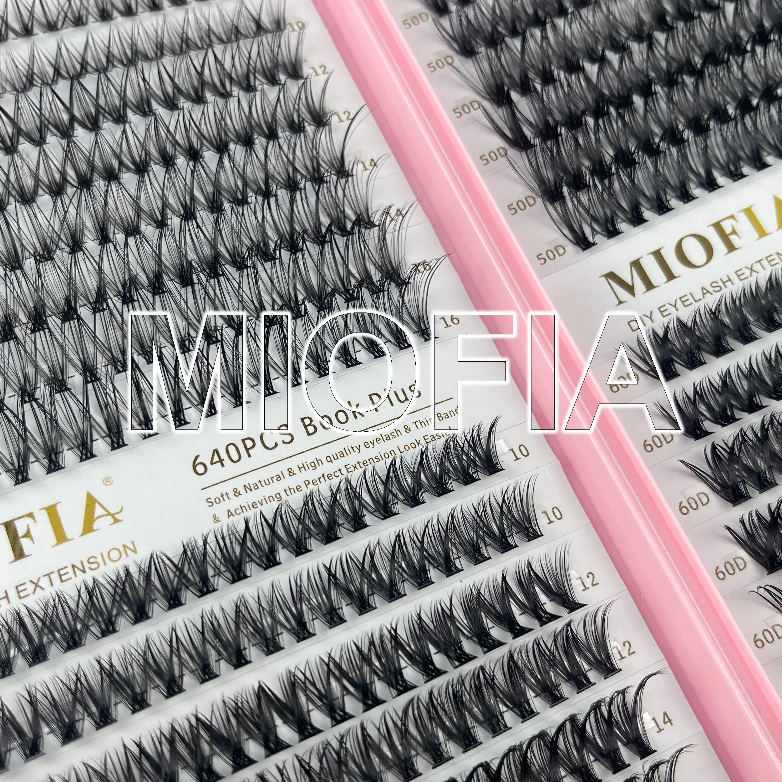 Zestaw do samodzielnego przedłużania rzęs, naturalny wygląd, puszyste, lekkie sztuczne rzęsy, 640 kępek/pudełko, pojedyncze pasma rzęs, narzędzie do makijażu