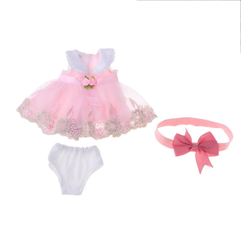 Saia de vestido de renda feita à mão para boneca de salão de 40 cm e 16 polegadas