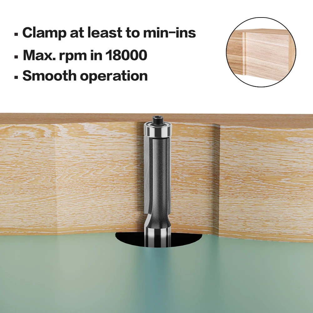 12mm 1/2in Shank Extra Long Straight Router Bit Set Bearing Flush Trim Bits Wood Milling Cutter Woodworking Tools