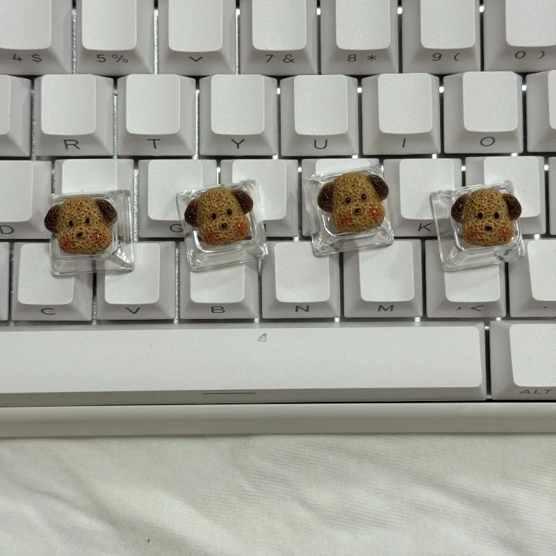 4pcs Dogs Keycaps Custom Cute Mechanical Keyboard RGB Translucent Point Key Caps PersonalizeBacklit DIY Decorative MX Key Cap