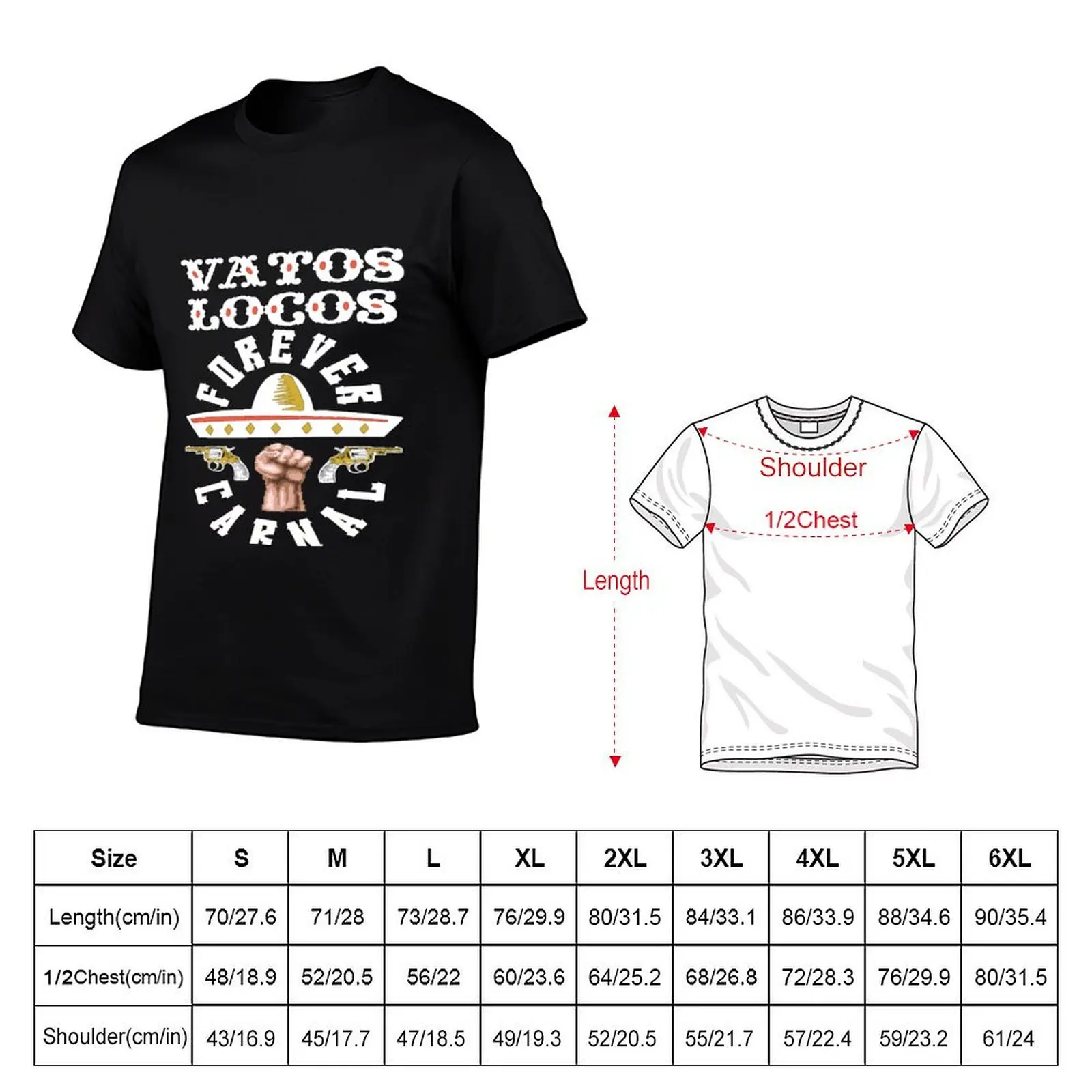 Vatos Locos Forever T-Shirt Clothing summer tops mens clothes