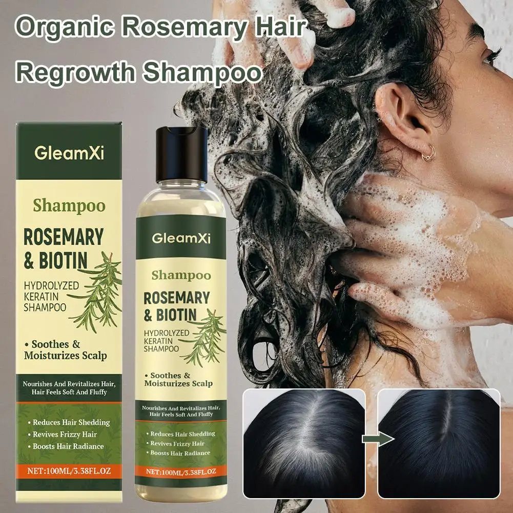 Organic Rosemary Hair Growth Shampoo for Men Women Natural Thickening Strengthening Shampoo Volumizing Hair Care Treatment
