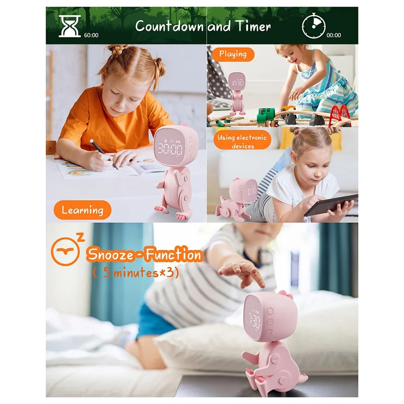 ХОРОШИЙ детский цифровой будильник, три будильника, будильник в виде динозавра с регулируемой формой, повтором, таймером ночника
