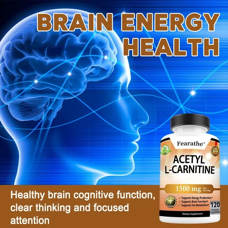 Acetyl L-Carnitine Capsules - Supports Memory, Concentration, Fat Metabolism, Energy, Metabolism, Brain Health for Men and Women