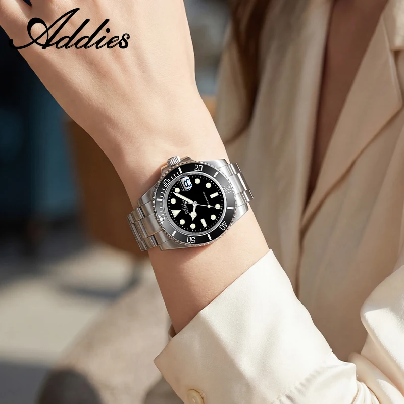 ADDIES Jam Tangan Pasangan Mewah 36Mm BGW9 C3 Jam Tangan Kuarsa GM12 Super Bercahaya 316L Baja Tahan Karat 50M Jam Tangan Menyelam Tahan Air Baru