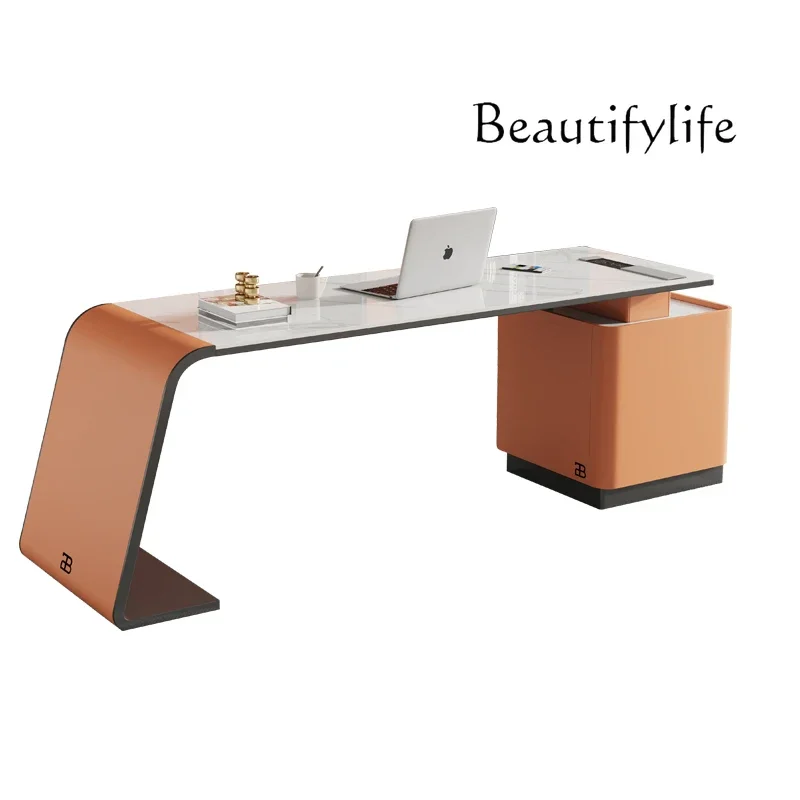 

Italian Minimalist Stone Plate Corner Desk Workbench L-Type Computer Boss Desk Light Luxury Desk