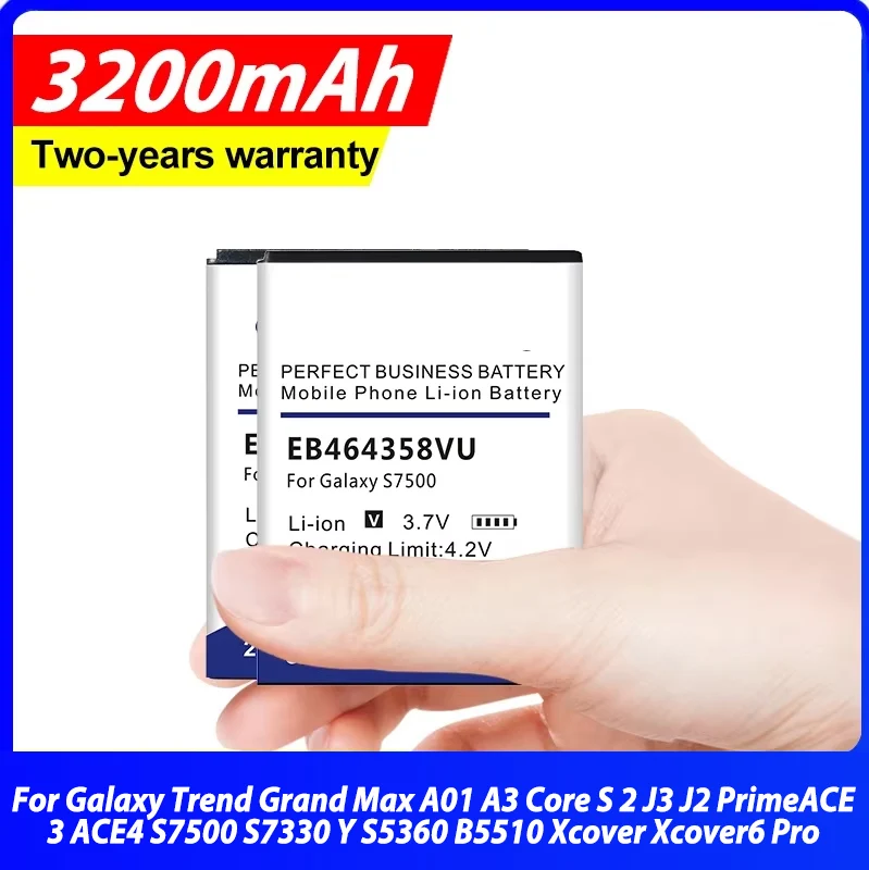 Battery For Samsung Galaxy Trend Grand Max A01 A3 Core S 2 J3 J2 PrimeACE 3 ACE4 S7500 S7330 Y S5360 B5510 Xcover Xcover6 Pro