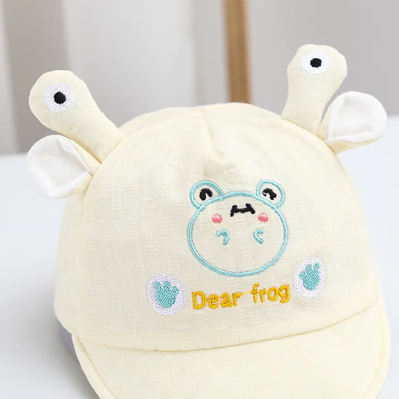 3 Colors Spring Newborn Baby Cartoon Frog Baseball Cap Pink Cotton Infant Hat for Girls Boys Outdoor Sunbonnet Headwear 0-6M