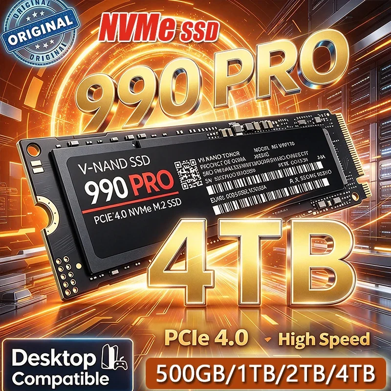 2026 Original 990 PRO Powered M.2 SSD 500GB 1TB 2TB 4TB 7300MB/s Read PCIe Gen4 NVMe SSD for Gaming Desktop Laptop