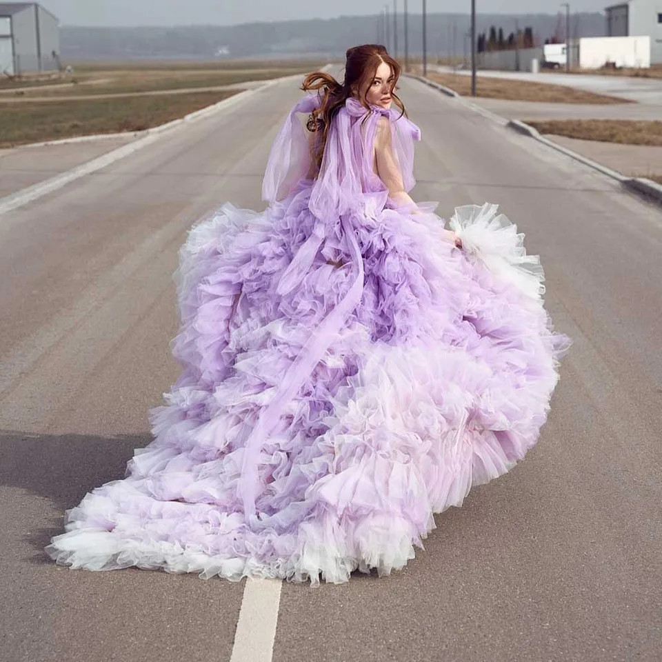 Fairy Lilac Multi-colors Bridal Shower Dresses Wedding Photoshoot Dress  Layered Tulle Purple Birthday Shoot Dress Party Gowns - AliExpress 200000345