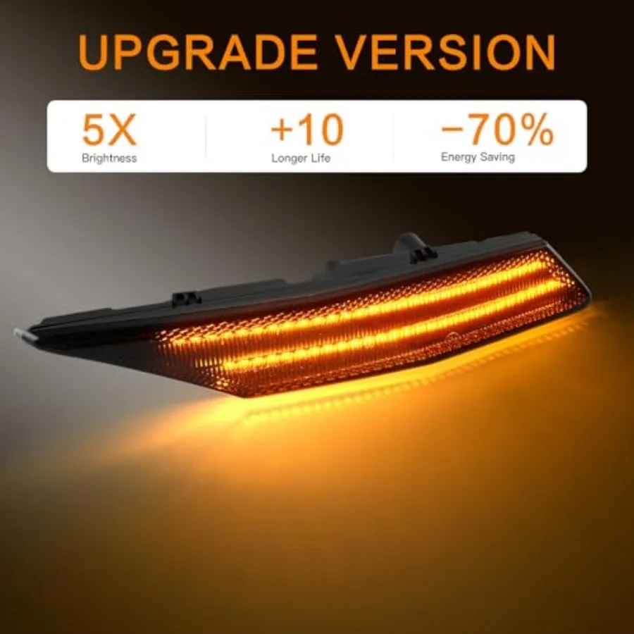 LED Side Marker Lights Sequential Amber Compatible with Porsche Taycan Sedan 2020-up Front Bumper LED Turn Signal Indicator Bli