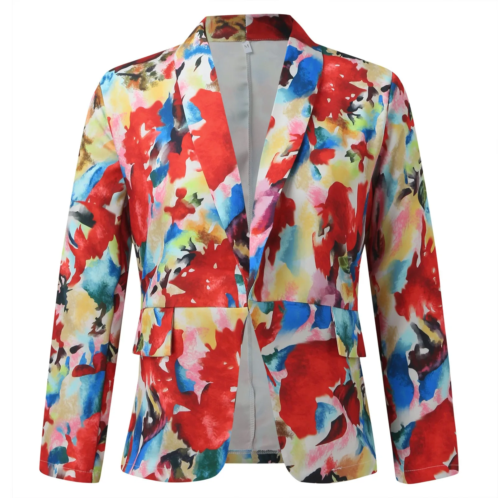 Fashion Clothing Women Fashion Casual Multicolor Printed Suit And Long Trousers Temperament Lapel Pant down Coat Women