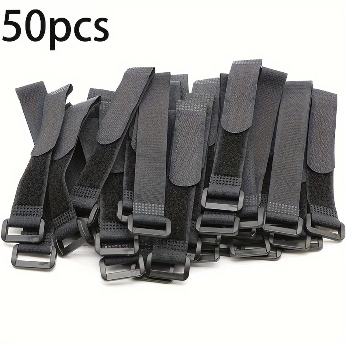 50pcs Reusable Fastening Cable Straps, Hook And Loop Cable Tie Down Straps
