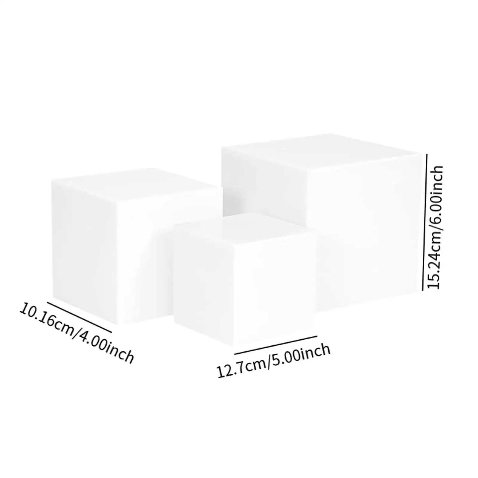 3x cubos de exibição acrílico cubo risers decorativo comida riser cubo exibição nidificação risers para doces colecionáveis casamento