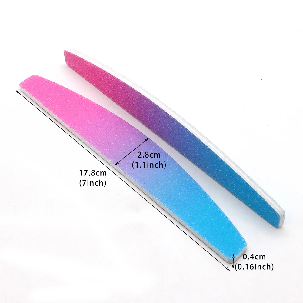 5 قطعة/المجموعة المغلفة ورقة التدرج نصف القمر ملفات الأظافر 180/180 حصى أدوات مانيكير المهنية للأظافر الطبيعية الرملي تلميع