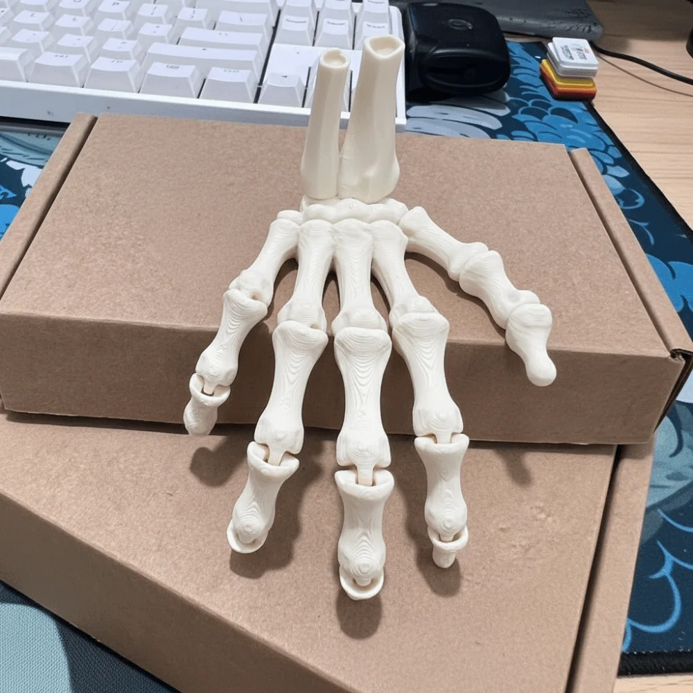3D Printed Skeleton Hand Realistic Design Flexible Joint Ghost Halloween Props PLA Material Creative Zombie Festival Props