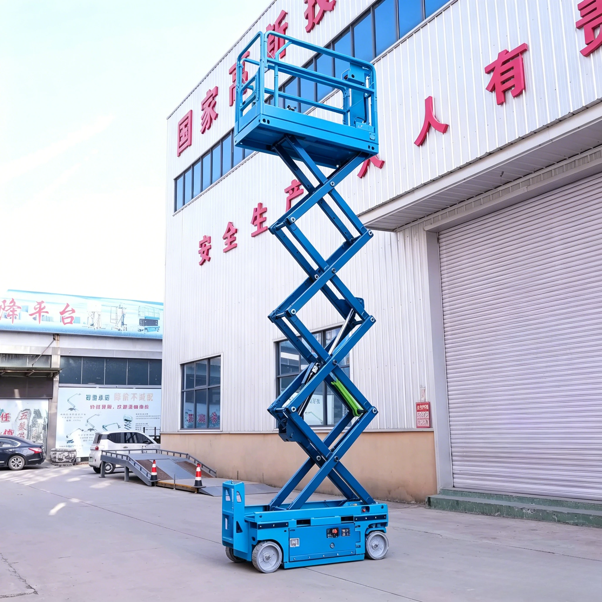 Self-Propelled Mobile Scissor Lift 8m-18m Working Platform with Lead Acid Battery Available in Heights of 10m 12m 14m 16m