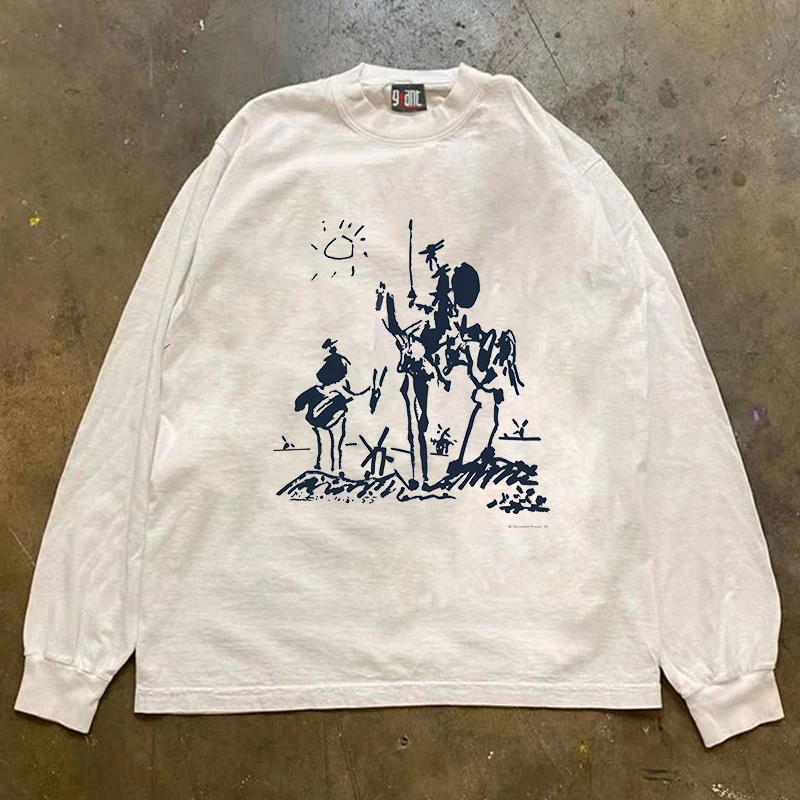 ルーズ長袖-tシャツ-ユニセックス-軽量-通気性-カップルシャツ-初秋の新スタイル-カジュアル-ストリートウェア