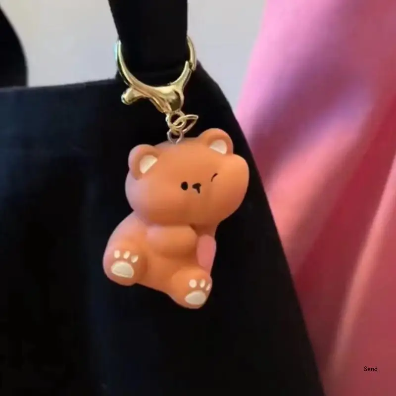 1Pair Cartoon Love Bear Suction Keychain Pendant Creative Bag Decoration Accessories Couple Keyring Gifts