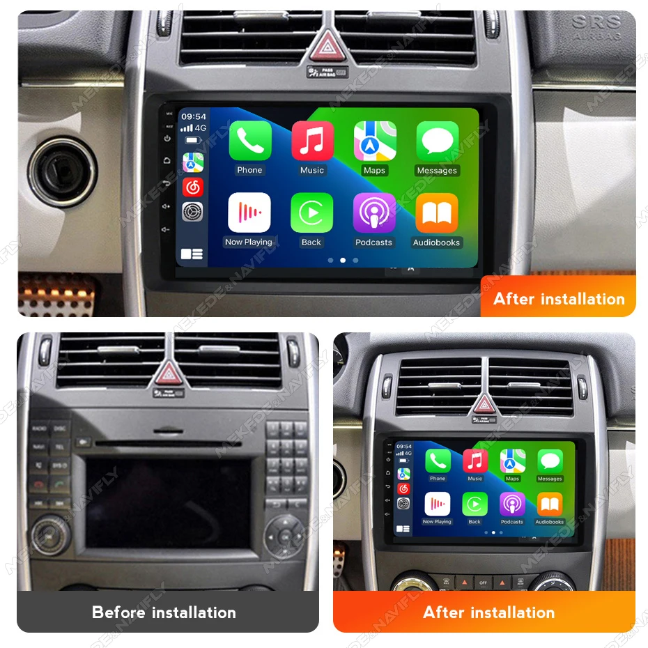 NAVIFLY＆MEKEDE IPS Screen Car Radio For Mercedes Benz W169 W245 B200 W906 Sprinter W639 Vito Multimedia GPS Navigation Carplay