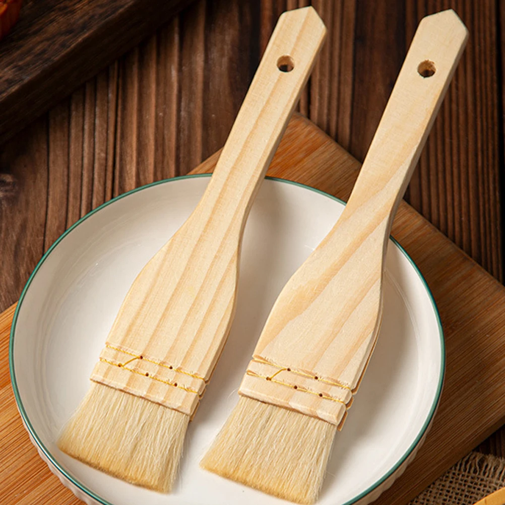 

2pcs Wool Brush for BBQ Grilling Baking Non-shedding Sauce Tool Egg Liquid Pancake Outdoor Picnic Cooking Accessories