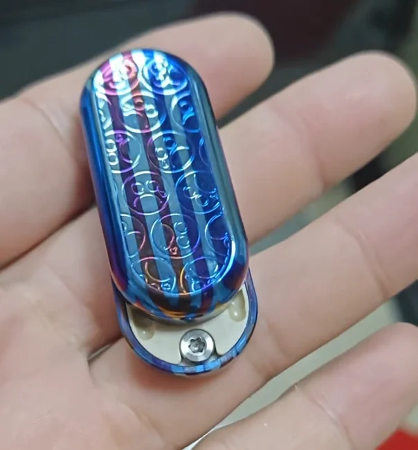 Used EDC D4y straight timascus topb + Peek Squeak Edition fidget slider decompression toy