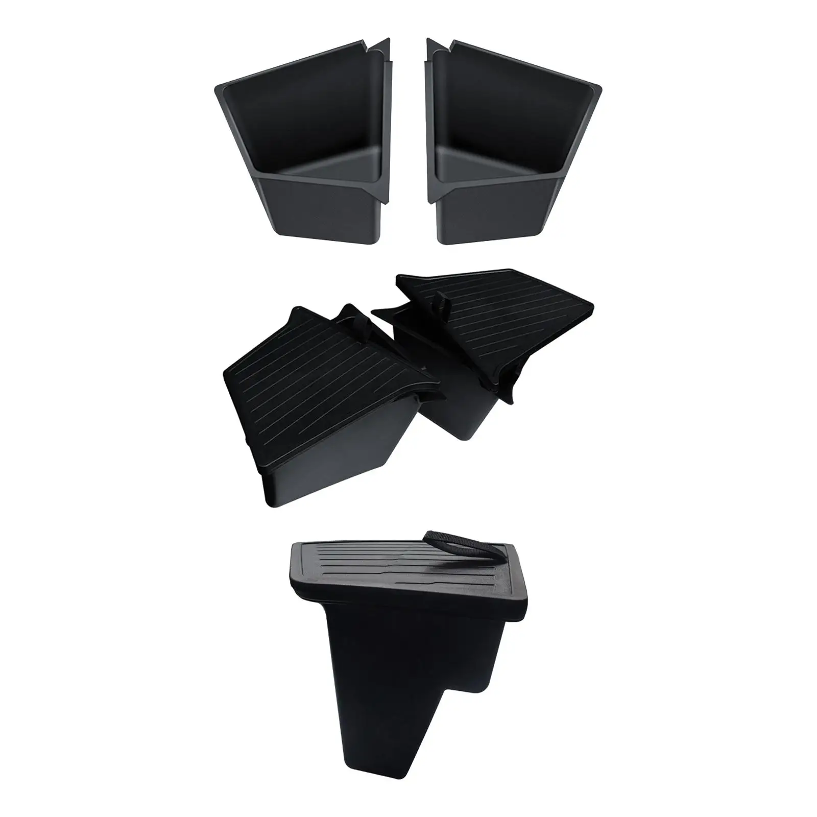 2x Rear Trunk Side Storage Spare Parts Accessory Tray Protector Packets Rear Cargo Trunk Side Storage Bin for Model Y