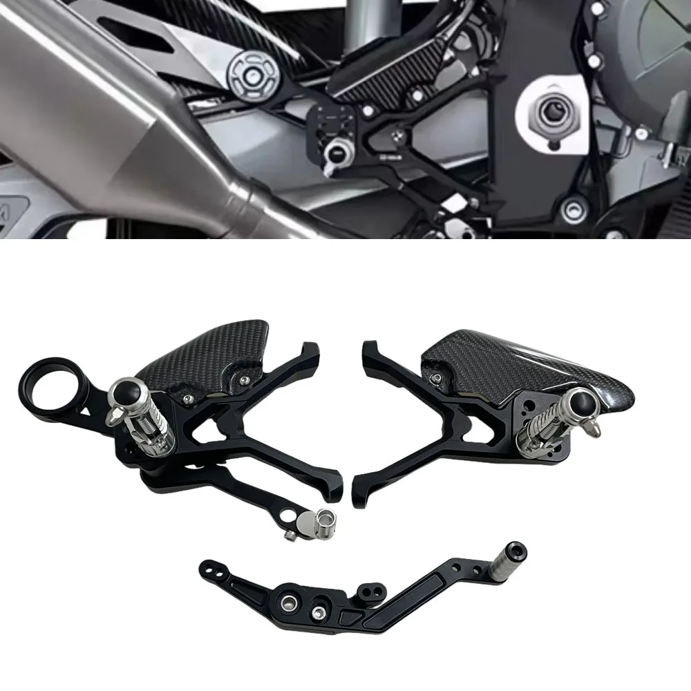 

For BMW S1000RR 2019-2024 2025 M1000RR 2020-2024 2025 Motorcycle Adjustable Carbon Fiber Board Rear Set Foot Pegs Pedal