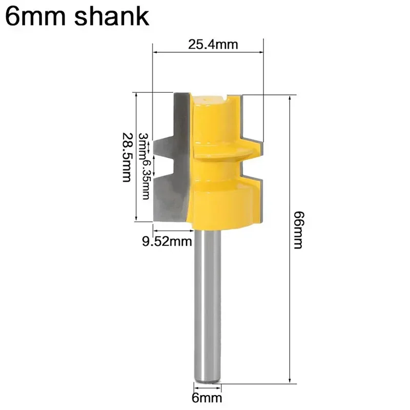 

Фреза с клеевым соединением - средний реверсивный хвостовик 1/4 дюйма 6 мм, деревообрабатывающий резак, шиповый резак для инструментов